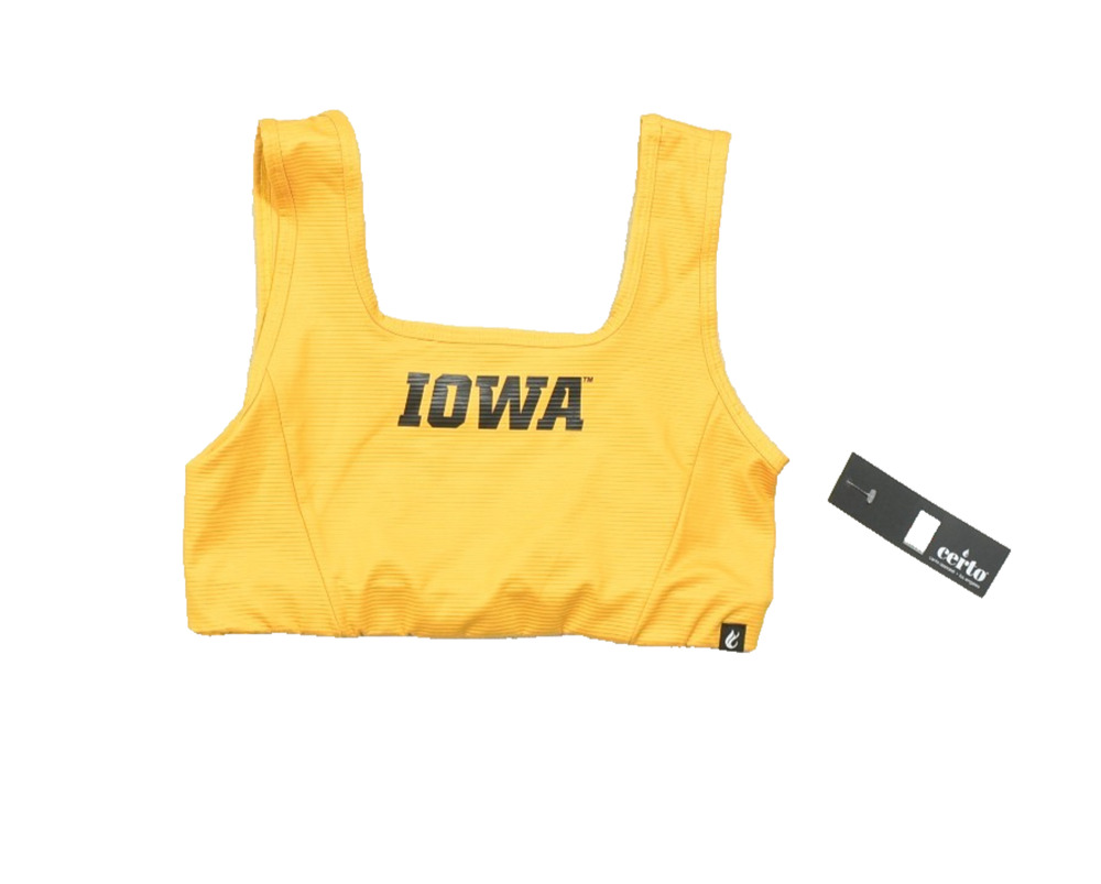 NEW IOWA Women's Certo Ribbed Square Neck Sleeveless Crop Athletic Top Size XL